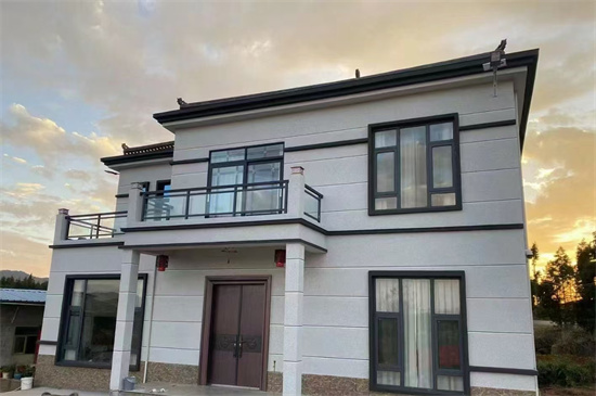 北京順義自建房外墻單槽外墻仿石漆涂裝案例